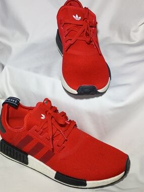 adidas Red Athletic Knit Runner Sneakers 11.5
